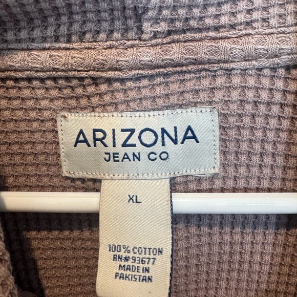 Arizona Jean Company Mauve Waffle-Knit Hooded Henley - Picture 2 of 3